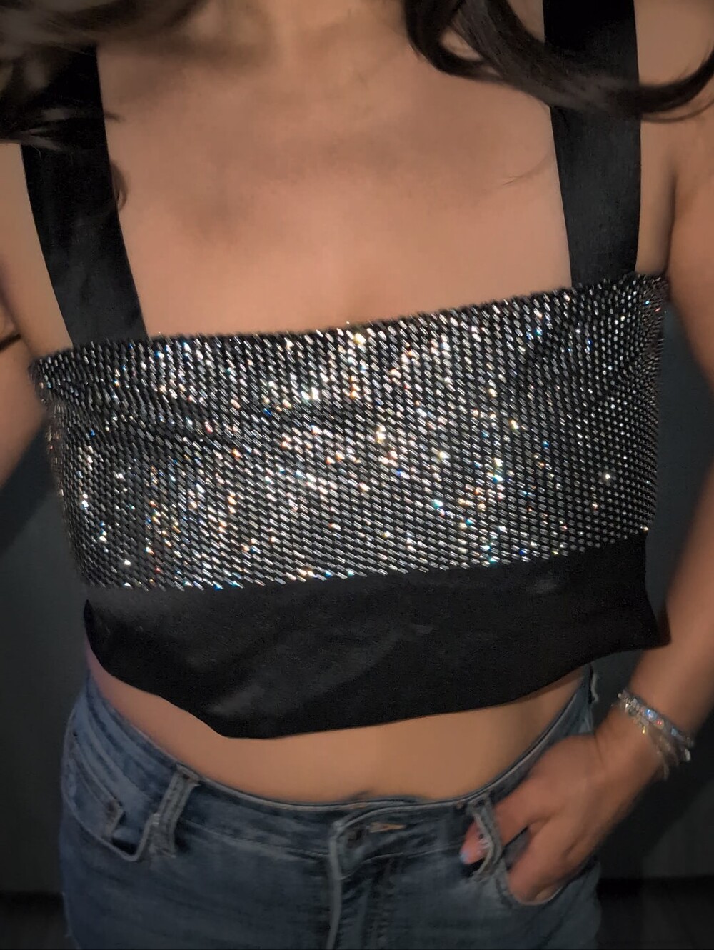 Rhinestone Tank Openback